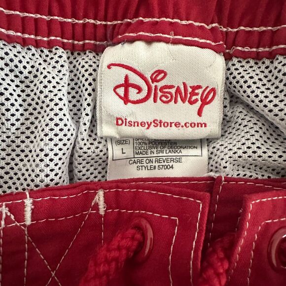 Disney Store Men's Mickey Mouse USA Flag Swim Trunks Board Shorts Sz Large Blue - Picture 4 of 4